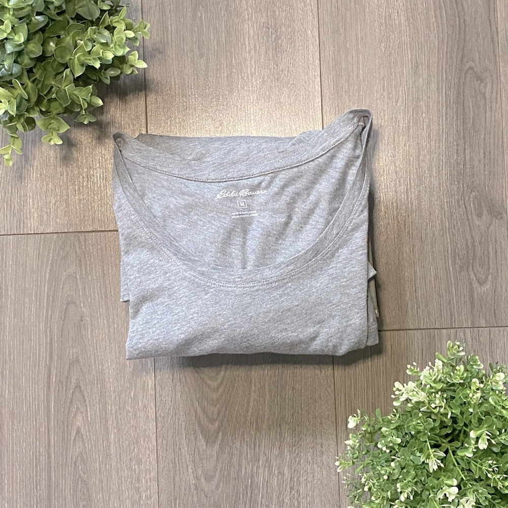Eddie Bauer Grey Cotton T-Shirt, M